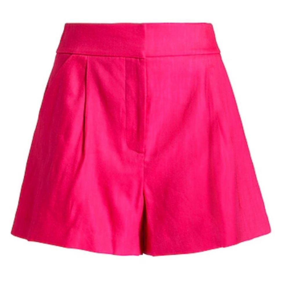 Veronica Beard Hot Pink High-Waist Shorts